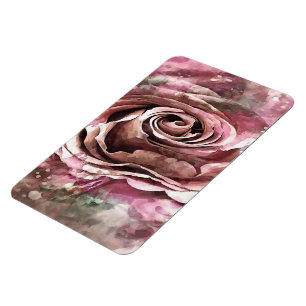 Burned Coral and Desert Mist Artistic Rose Magnet