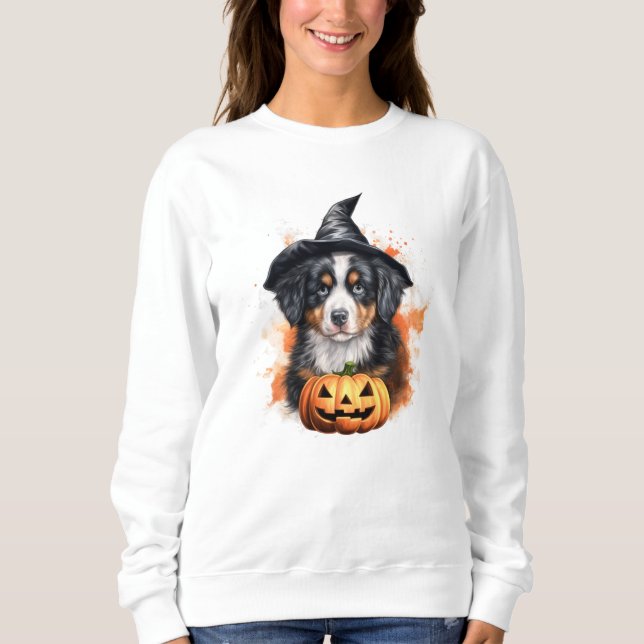 Burnese Mountain Dog Puppy Halloween Sweatshirt (Vorderseite)