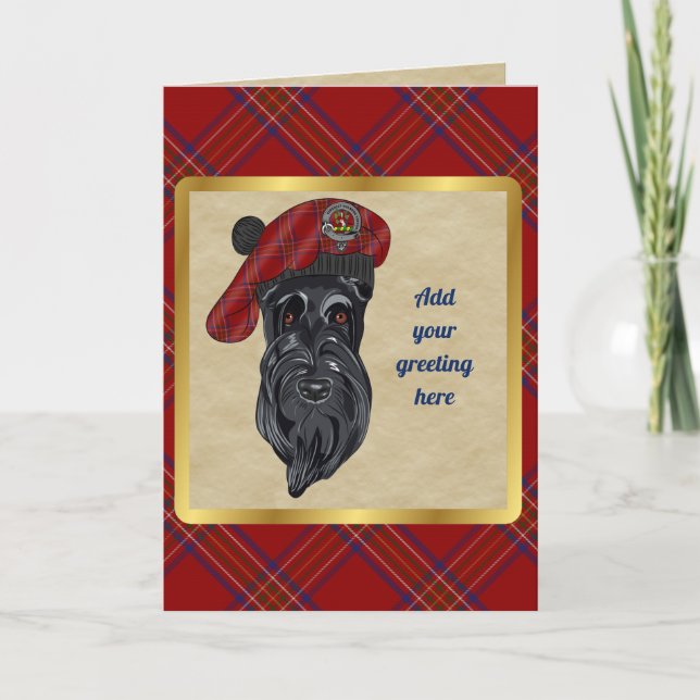 Burnett Abzeichen & Tartan Personalisierte Karte (Vorderseite)