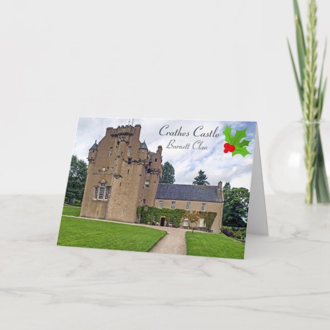 Burnett Clan's Crathes Burg Holly Weihnachtskarte Karte (Vorderseite)