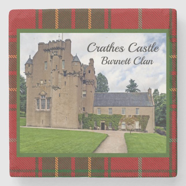 Burnett Clans Tartan Crathes Burg Stone Untersetze Steinuntersetzer (Vorderseite)