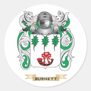 Burnett Coat of Arms (Familienwappen) Runder Aufkleber