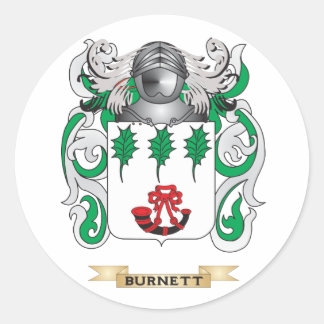 Burnett Coat of Arms (Familienwappen) Runder Aufkleber