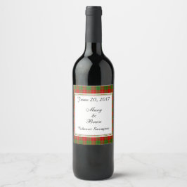 Burnett Scottish Wedding Wine Label Weinetikett