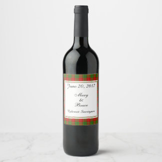 Burnett Scottish Wedding Wine Label Weinetikett