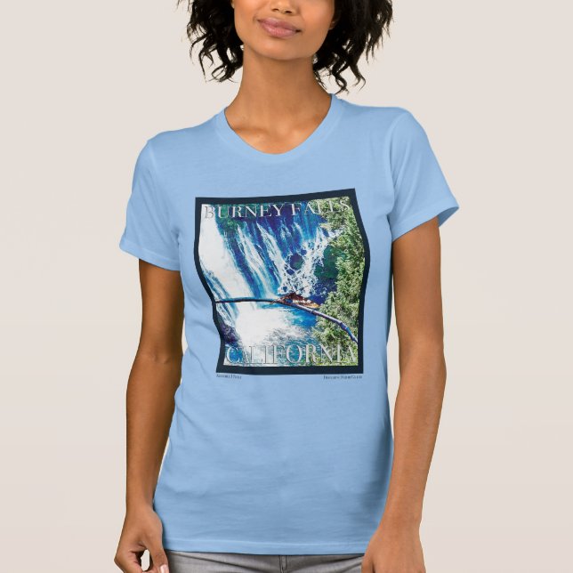 Burney Falls, CA Poster T-Shirt (Vorderseite)