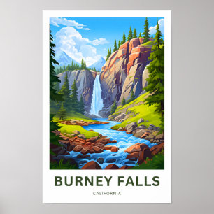 Burney Falls California Travel Print Poster