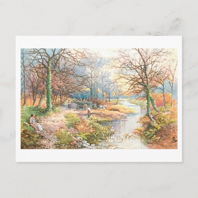 Burnham Beeches in England - Vintage Postkarte (Vorderseite)