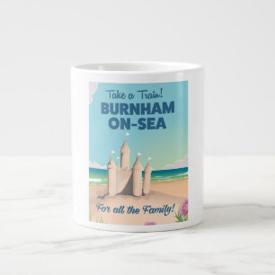 BURNHAM-ON-SEA Sandburgen Reiseposter Jumbo-Tasse