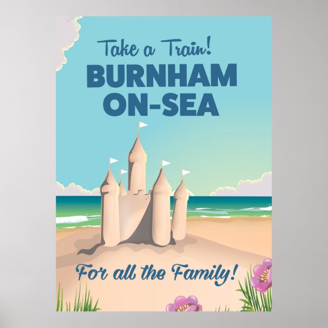 BURNHAM-ON-SEA Sandcastle-Reiseplakat Poster (Vorne)