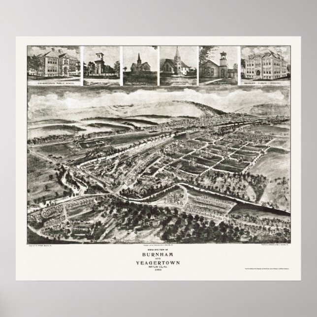 Burnham, PA Panoramic Map - 1906 Poster (Vorne)