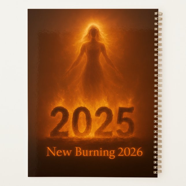 Burning 2025 New Year 2026 Fresh Start Artwork Planer (Rückseite)