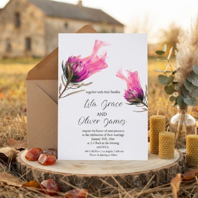 Burning Bloom Elegance Hochzeit Einladung (Von Creator hochgeladen)