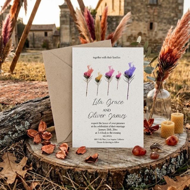 Burning Bloom Elegance Hochzeit Einladung (Von Creator hochgeladen)