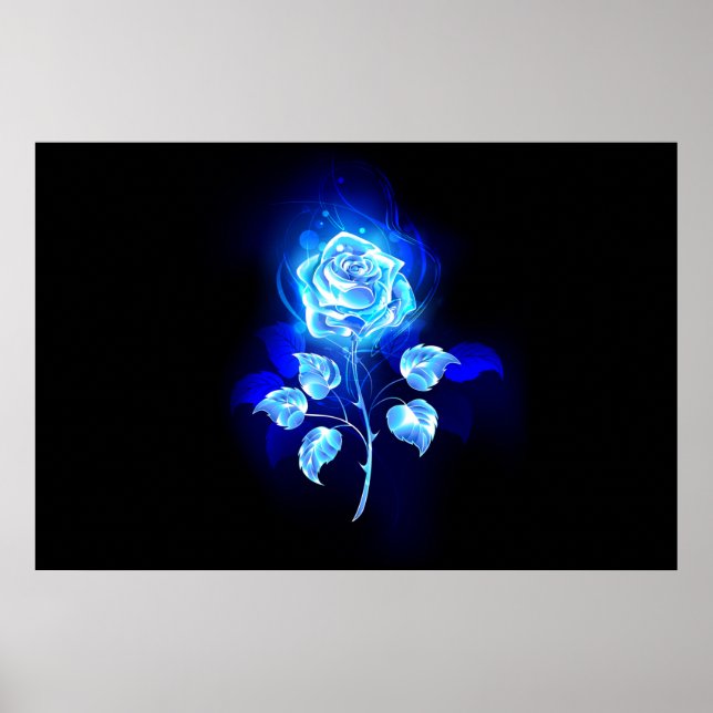 Burning Blue Rose Poster (Vorne)