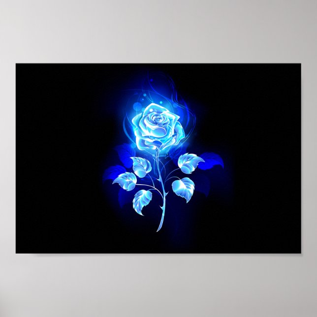 Burning Blue Rose Poster (Vorne)