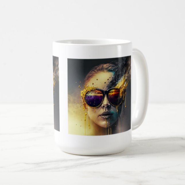 Burning Glasses Classic Tasse, 15 oz Kaffeetasse (VorderseiteRechts)