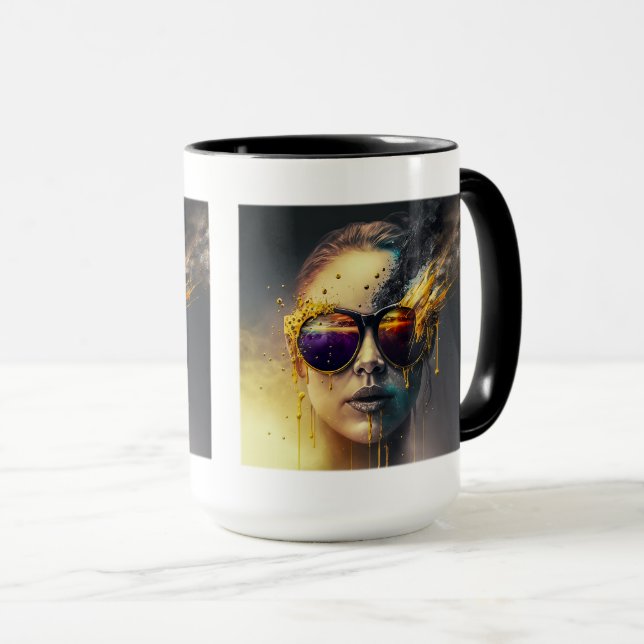 Burning Glasses Combo Tasse, 15 oz Tasse (VorderseiteRechts)