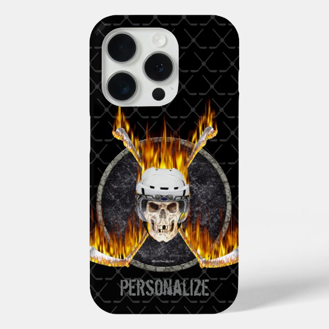 Burning Hockey Sticks iPhone Case (Rückseite)