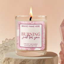 Burning Just For You Valentine's Day Candle Label