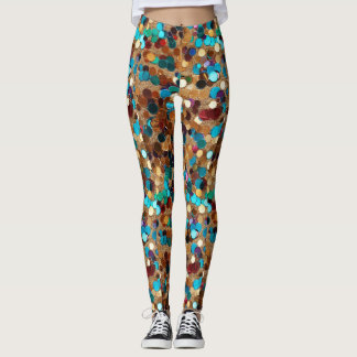 Burning Man Multicolor-Sequenzen Leggings