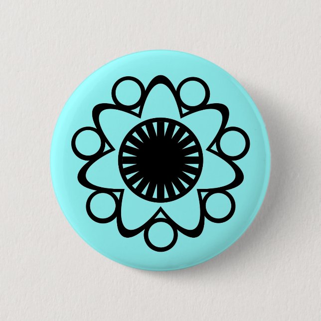 Burning mit Life Blume Button, Black Button (Vorderseite)