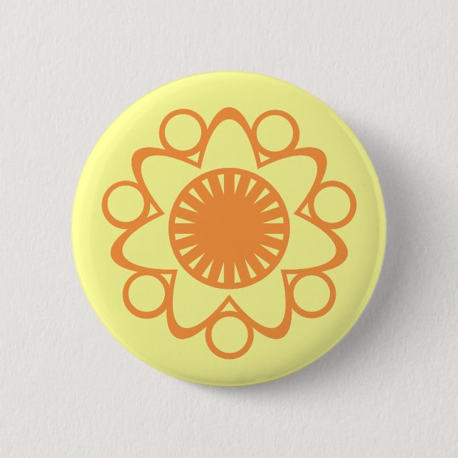 Burning mit Life Blume Button, Orange Button (Vorderseite)