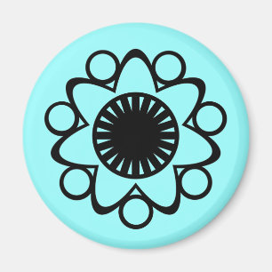 Burning mit Life Blume Magnet, Black Magnet