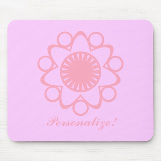 Burning mit Life Blume Mousepad, Pink Mousepad (Vorne)
