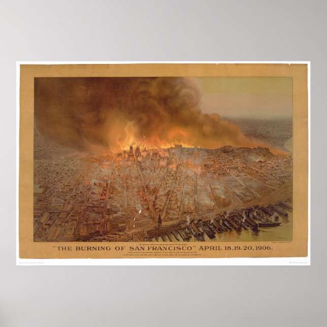 Burning of San Francisco April 18-20, 1906 (1596A) Poster (Vorne)