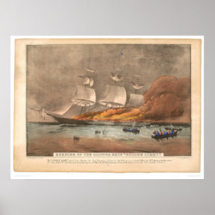 Burning of the clipper ship "Golden Light" (0143A) Poster
