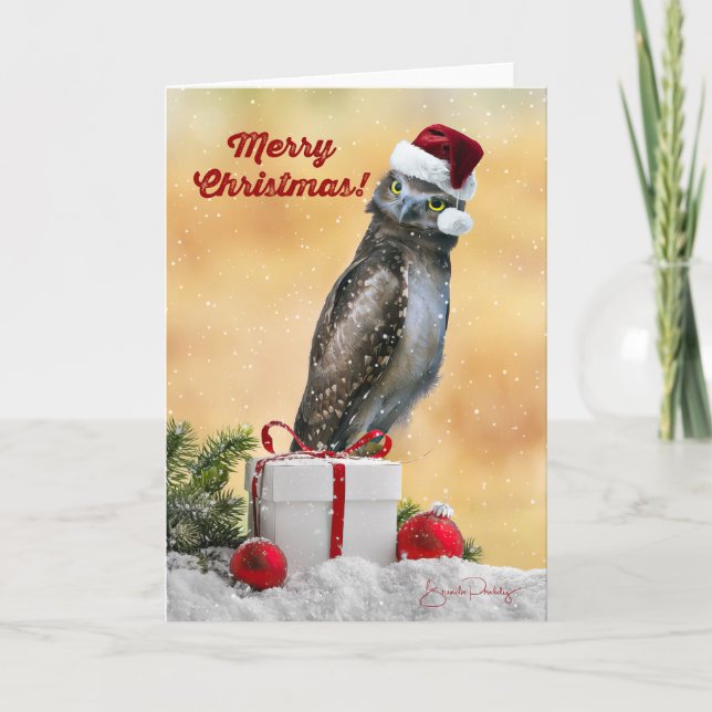 Burning Owl Christmas - 12x18 Folgekarte Dankeskarte (Vorderseite)