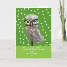 Burning Owl Holidays Feiertagskarte