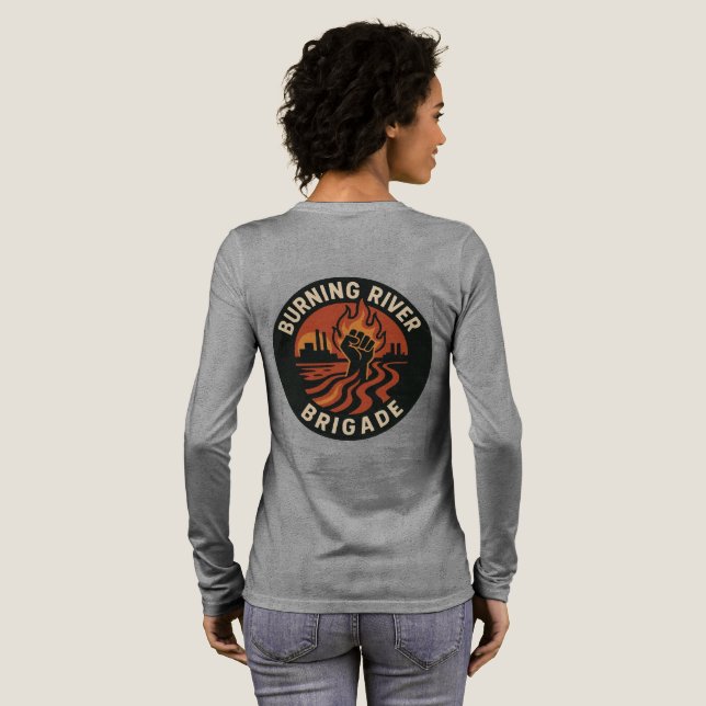 Burning River Brigade Langarmshirt  Tri-Blend Shirt (Voller Rückseite)