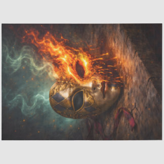 Burning Venetian Mask Decoupage Seidenpapier