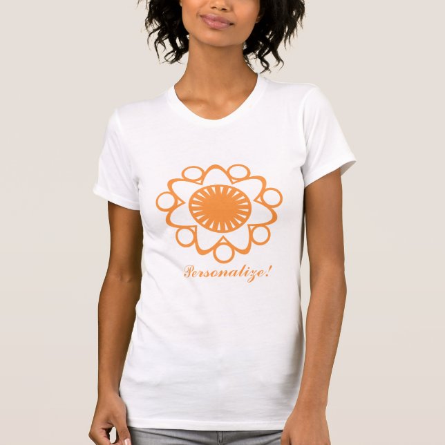 Burning with Life Blume Adult T-Shirt, Orange T-Shirt (Vorderseite)