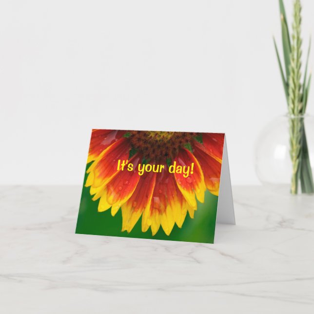 Burning with Wishs Sunflower Geburtstagskarte Karte (Vorderseite)