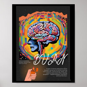 Burnout - Psychedelic Mental Erschöpfung Art Stick Poster