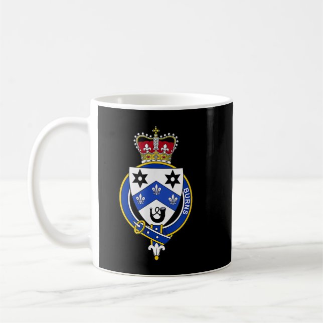 Burns Coat of Arms Familienwappen Kaffeetasse (Links)