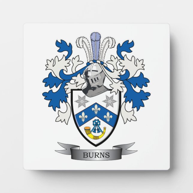 Burns Family Crest Coat of Arms Fotoplatte (Vorderseite)