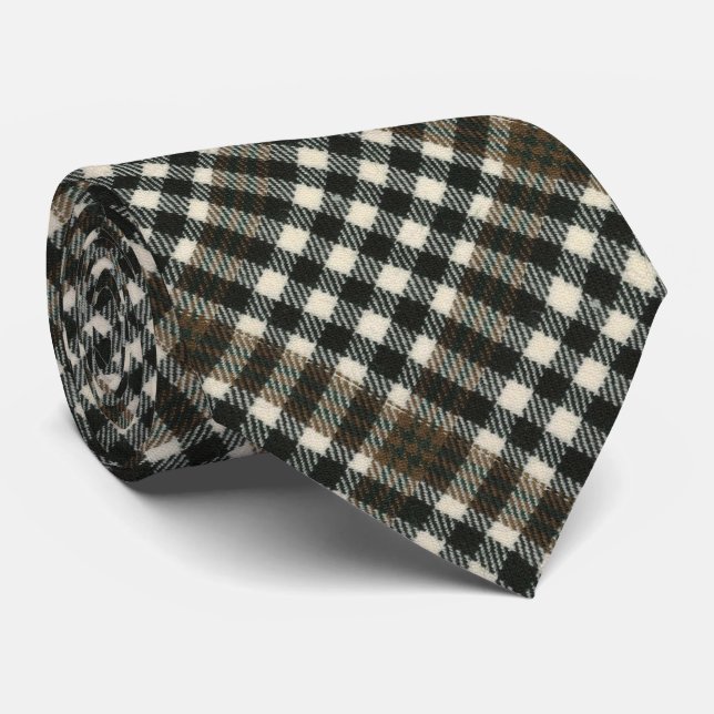 Burns Karo Modern Original Scottish Tartan Krawatte (Gerollt)