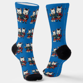 Burns Nacht West Highland Terrier Dudelsackpfeifer Socken