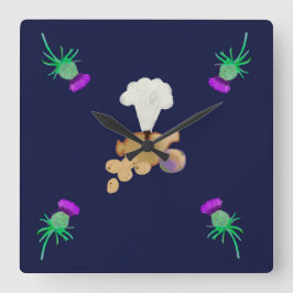 Burns supper quadratische wanduhr