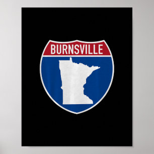 Burnsville Minnesota Karte Autobahn Interstate Sch Poster