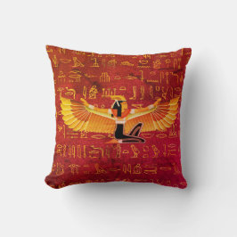 Burnt Amber Ägyptische Prinzessin Hieroglyphen Kissen