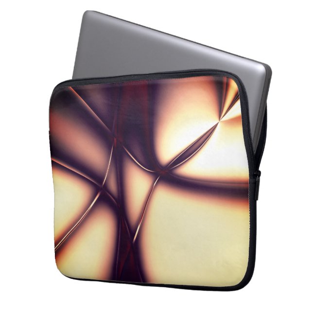 Burnt beige Creme in leuchtender Linie sieht aus w Laptopschutzhülle (Vorderseite Links)
