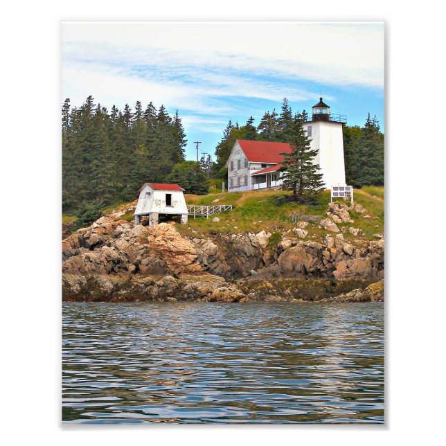 Burnt Coat Harbour Lighthouse Maine Foto Print (Vorne)