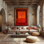 Burnt Ember Color Field Abstract Modern Art Poster<br><div class="desc">A luminous color field abstract artwork featuring layered rectangles of burnt orange,  deep crimson and warm ember tones. Soft translucent pigments create calm depth and chromatic harmony,  forming a minimalist contemporary composition ideal for modern design lovers and elegant interiors.</div>