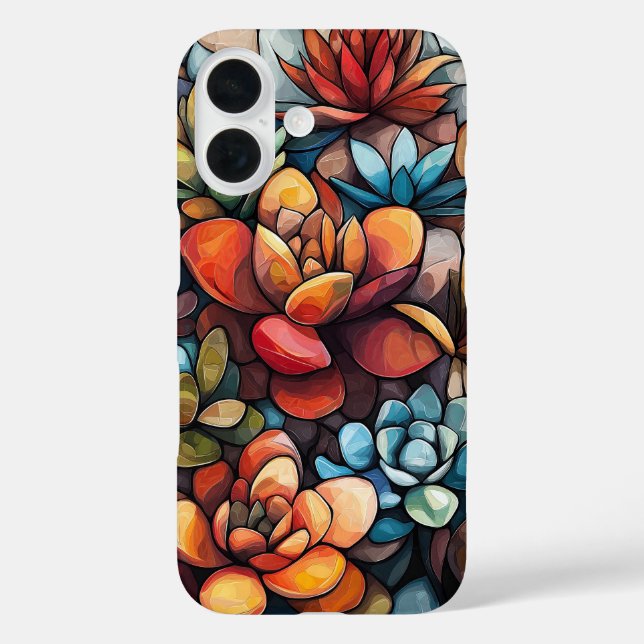 Burnt Floral Dance iPhone 16 Hülle (Rückseite)