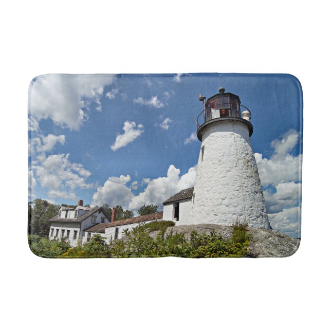 Burnt Island Lighthouse, Boothbay Hafen Maine Badematte (Vorderseite)